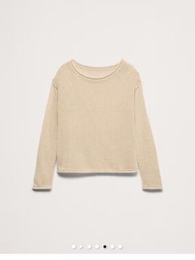 Banana Republic Heirloom Scoop-Neck Sweater Butter Yellow NWT Large